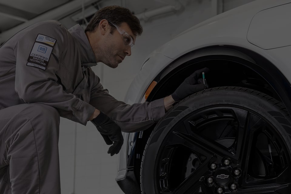 Certified Service specialist showing an EV