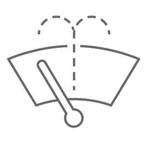 Wiper blades and glass condition icon.